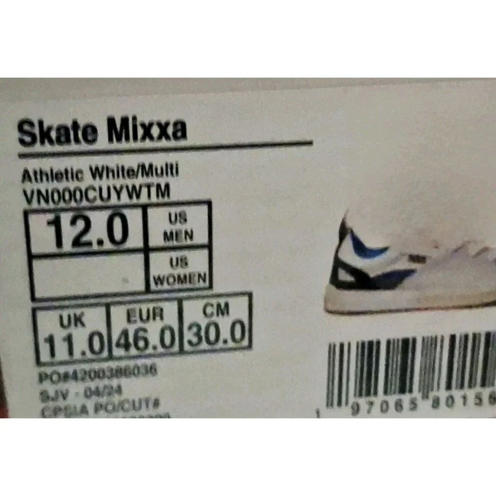 Vans Skate Mixxa Suede White Blue Chunky Men Shoes Sz 12 Retro Skateboard 2024